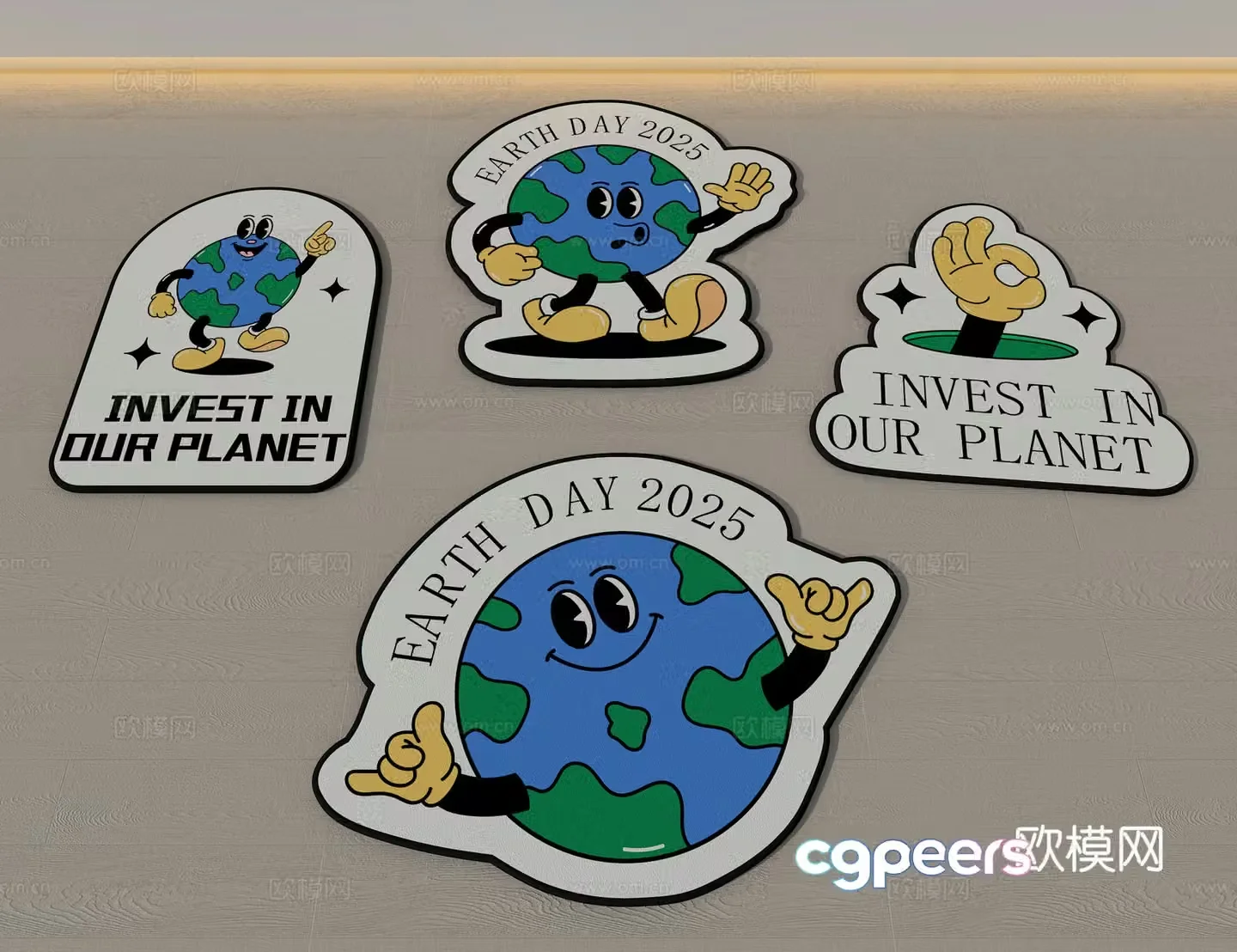 Cartoon Earth Carpet Children’s Carpet Alien Carpet 3D Model