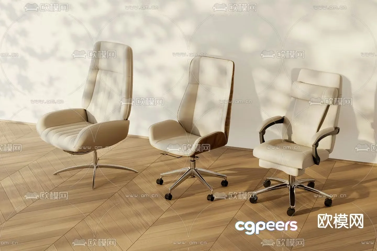 Leather office chair executive chair boss chair 3d model