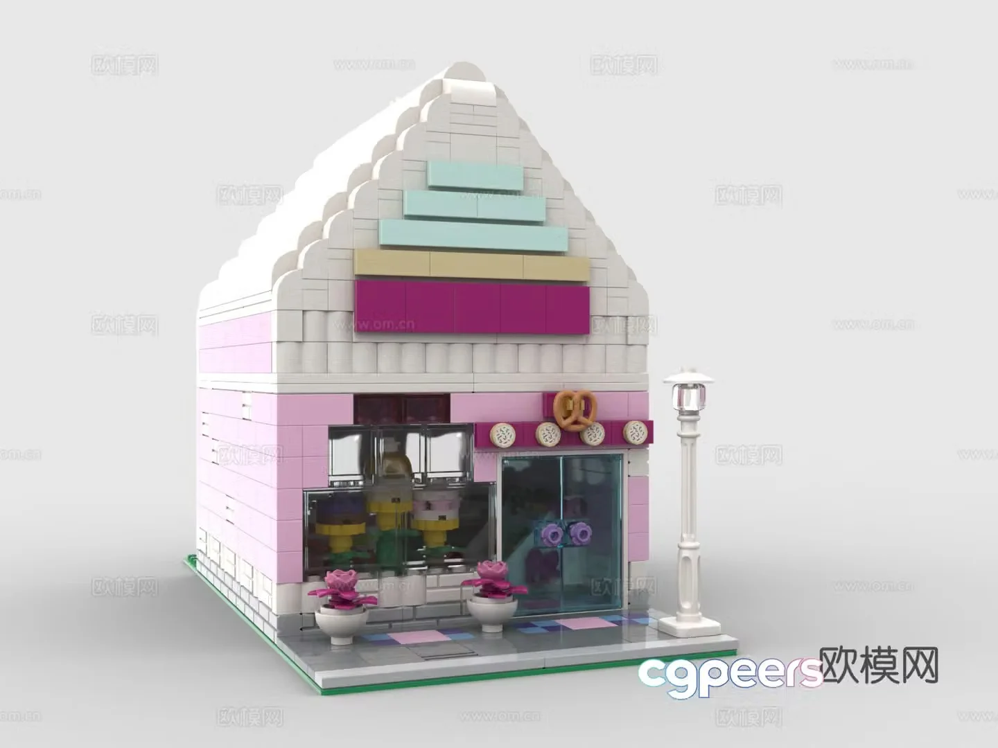 LEGO LEGO Toys Building Blocks Shop Bakery Street Shops 3D Model