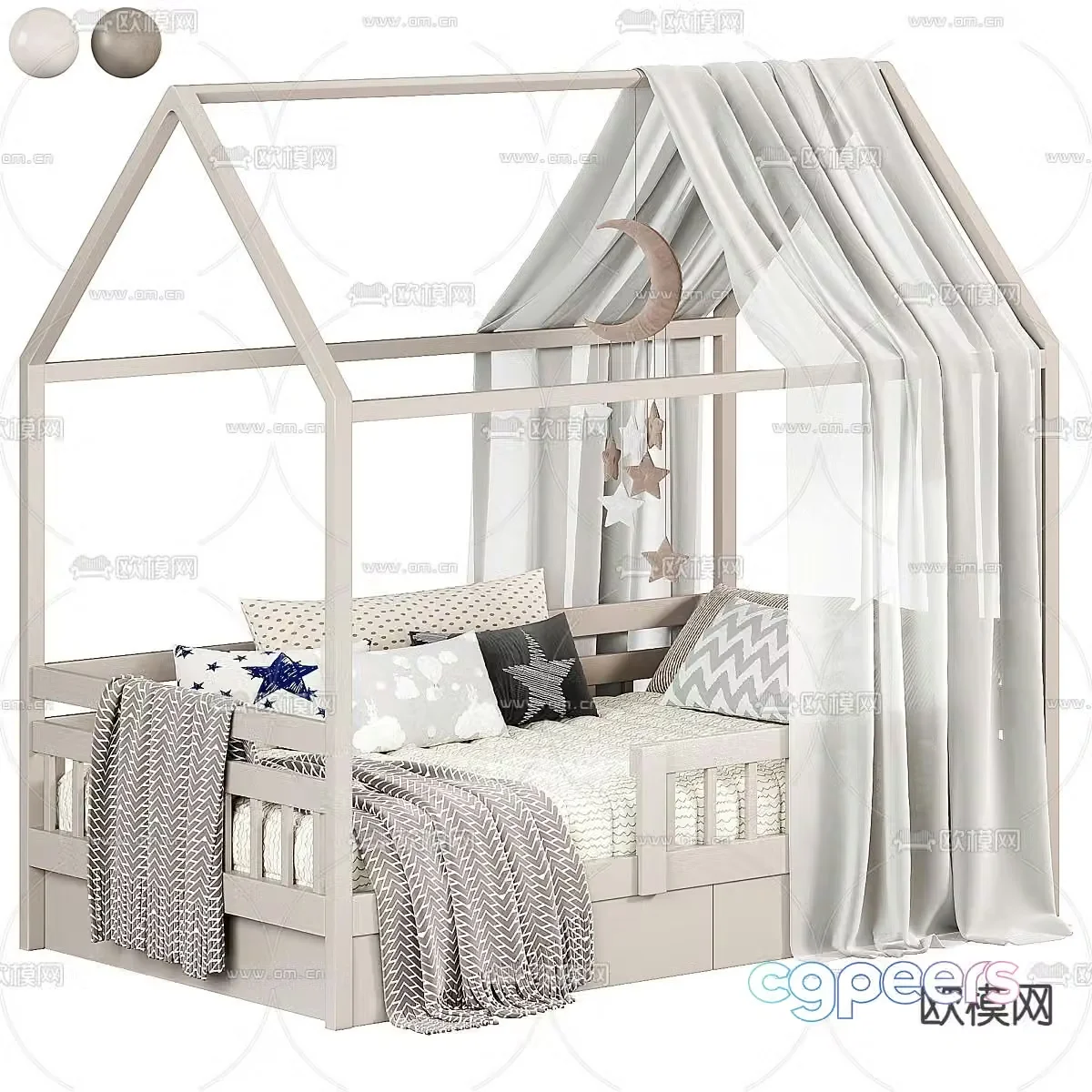 Modern children’s bed 3d model