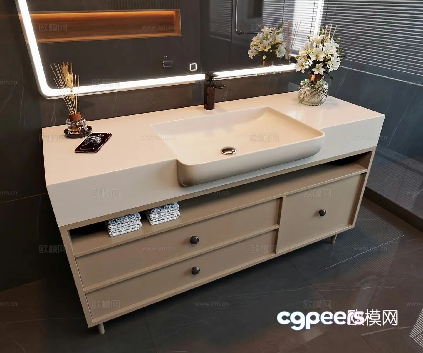 Modern bathroom cabinet 3d model