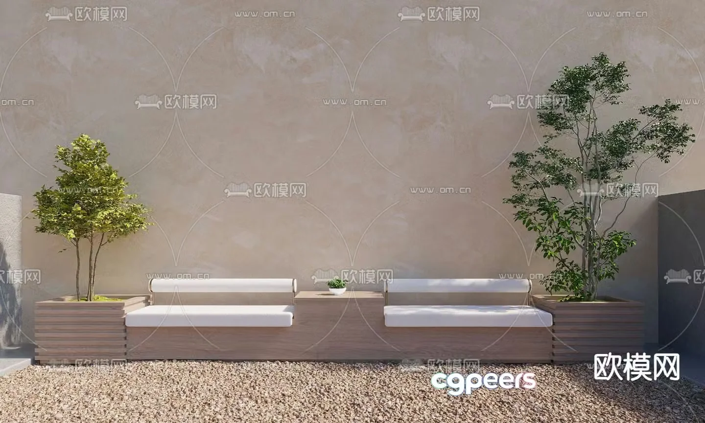 Outdoor sofa booth sofa 3d model