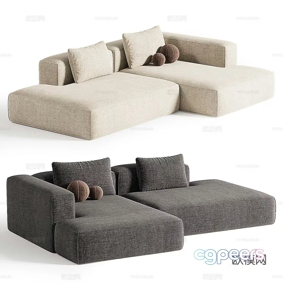 Modern Italian Roxen corner sofa 3d model