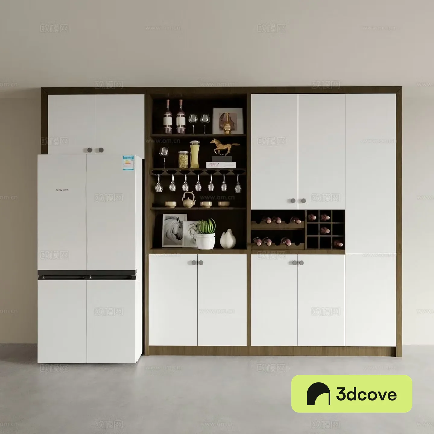 Modern sideboard refrigerator cabinet