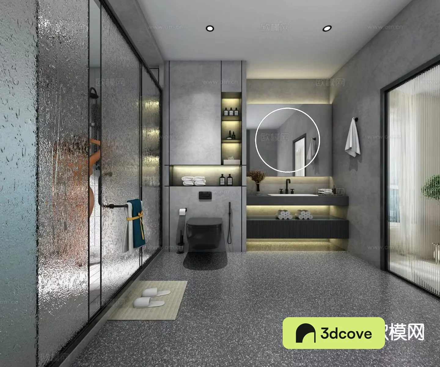 Premium gray bathroom