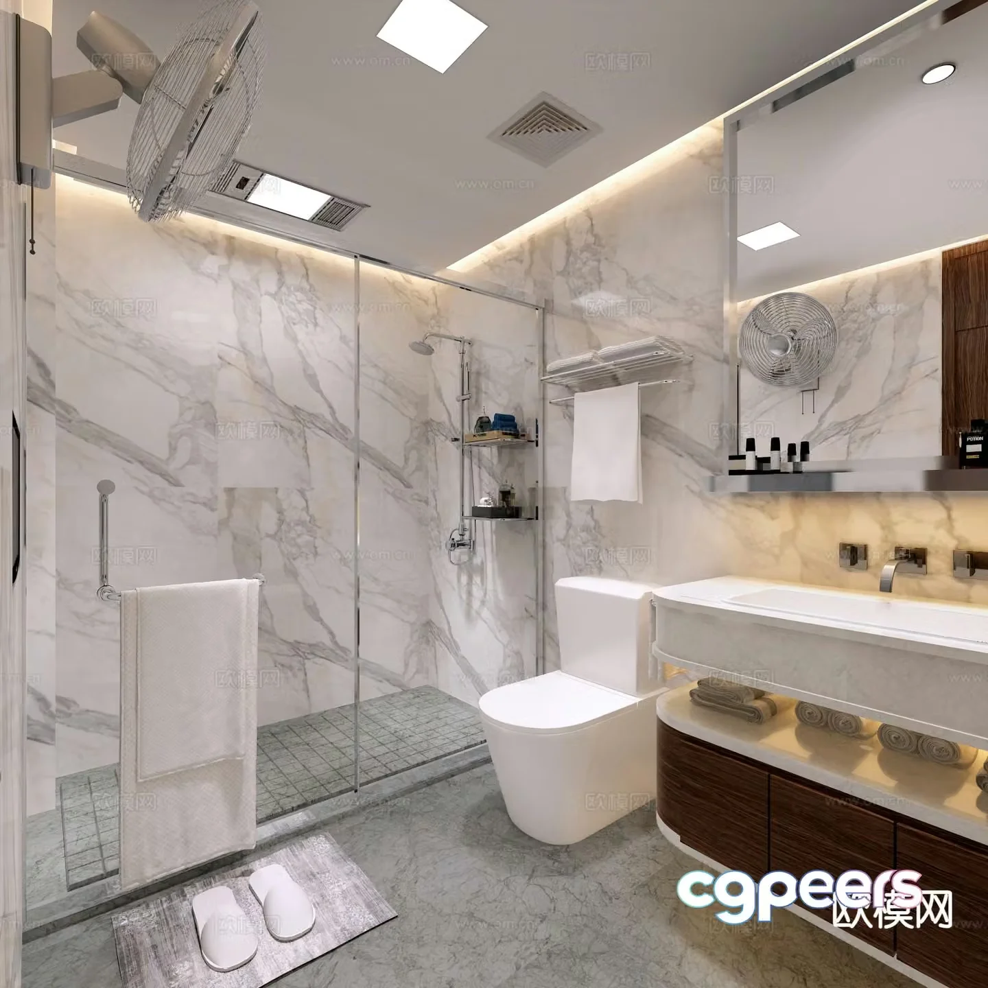 New Chinese style bathroom bathroom toilet 3d model