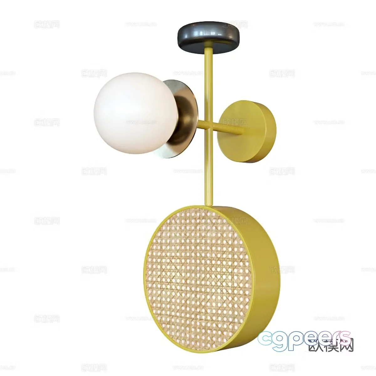 Modern Italian cream woven decorative wall lamp 3d model