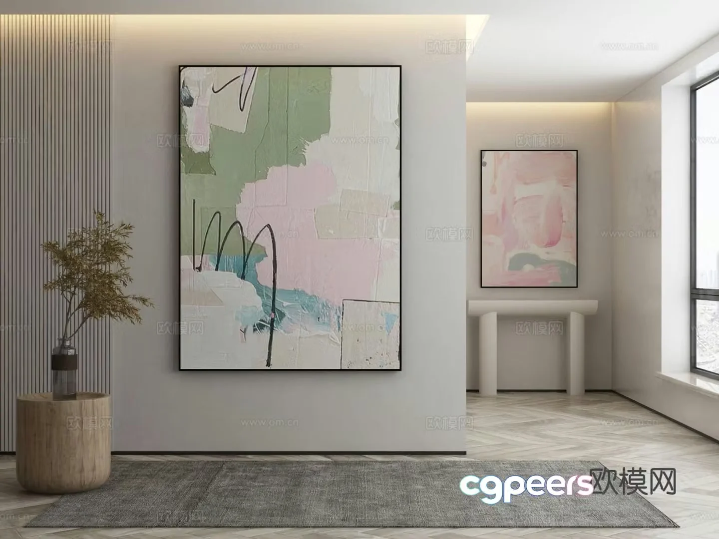 Modern decorative painting abstract painting art painting 3d model