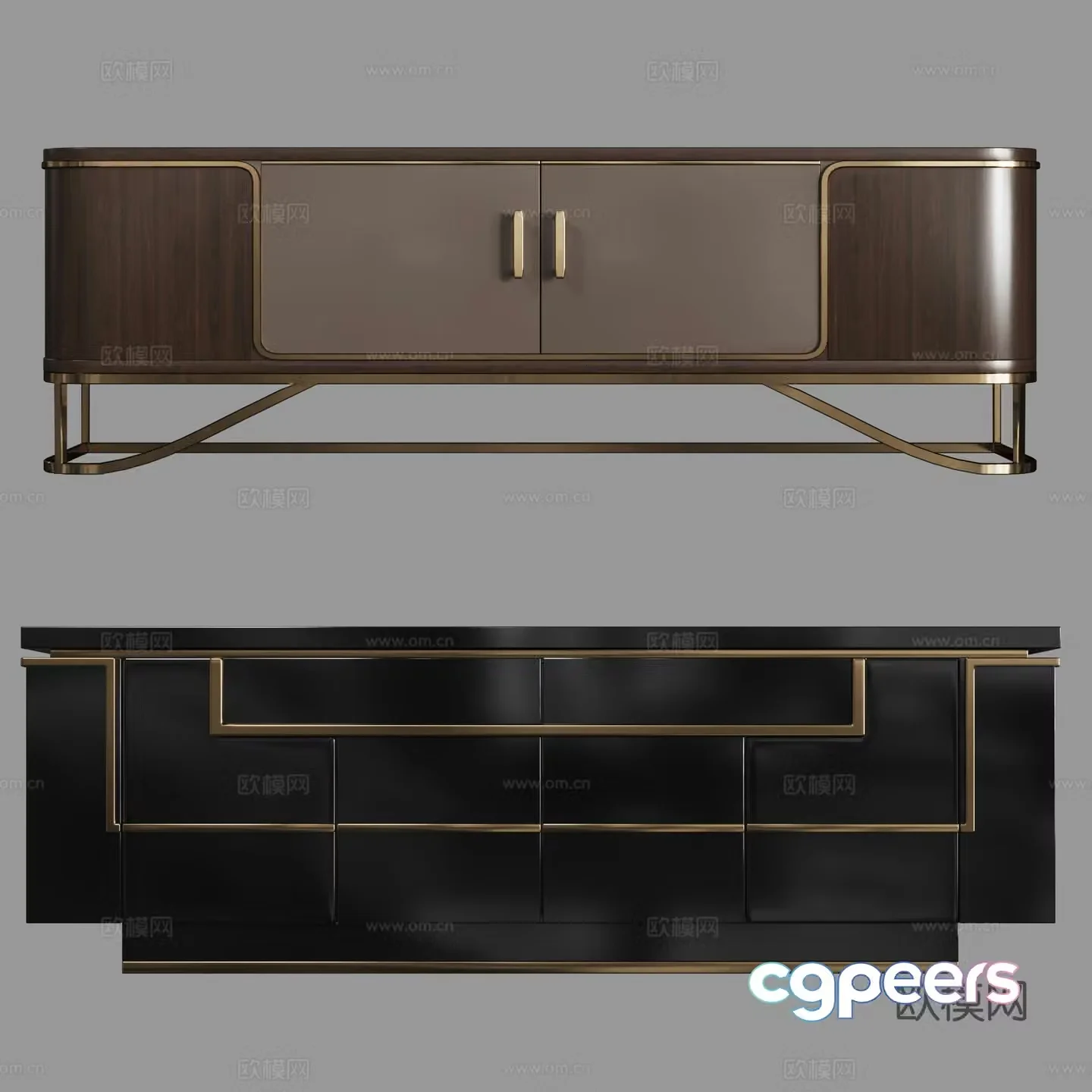 New Chinese style light luxury TV cabinet 3D model