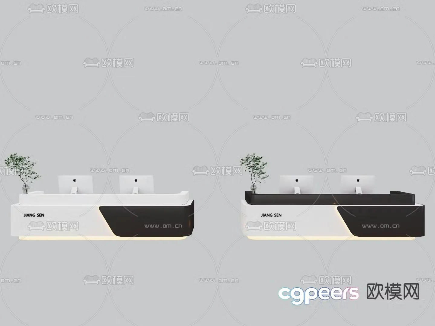 Front desk reception desk service desk 3d model