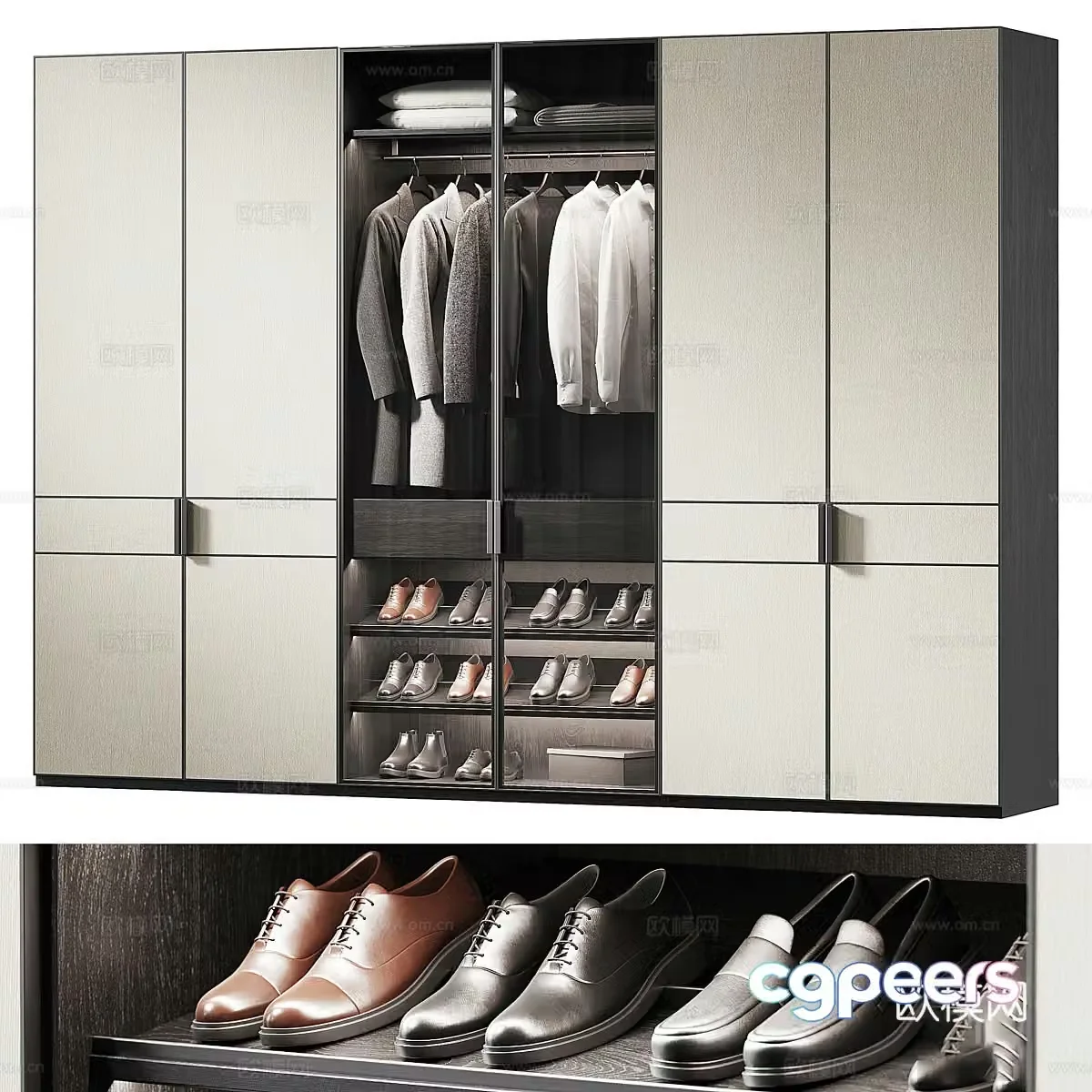 Modern Italian minimalist wardrobe 3d model