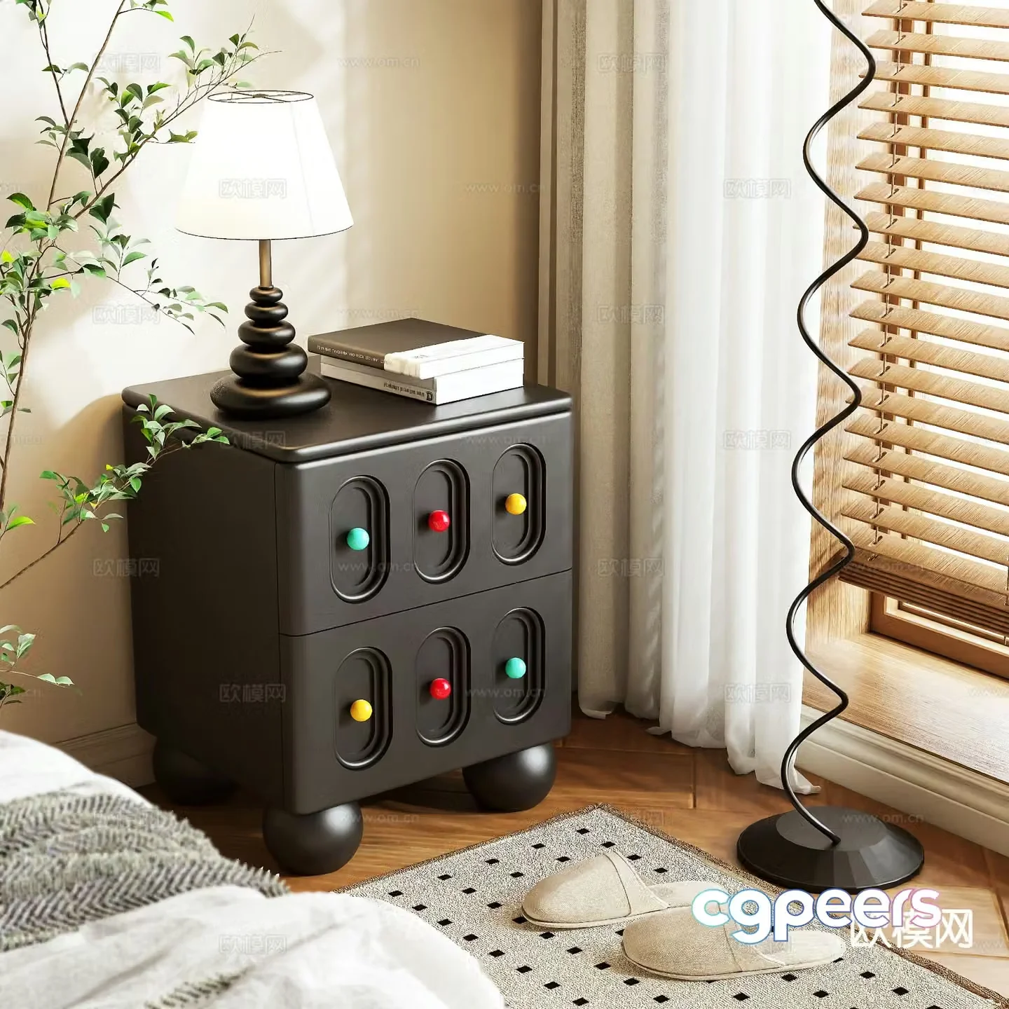 Bauhaus bedside table 3d model