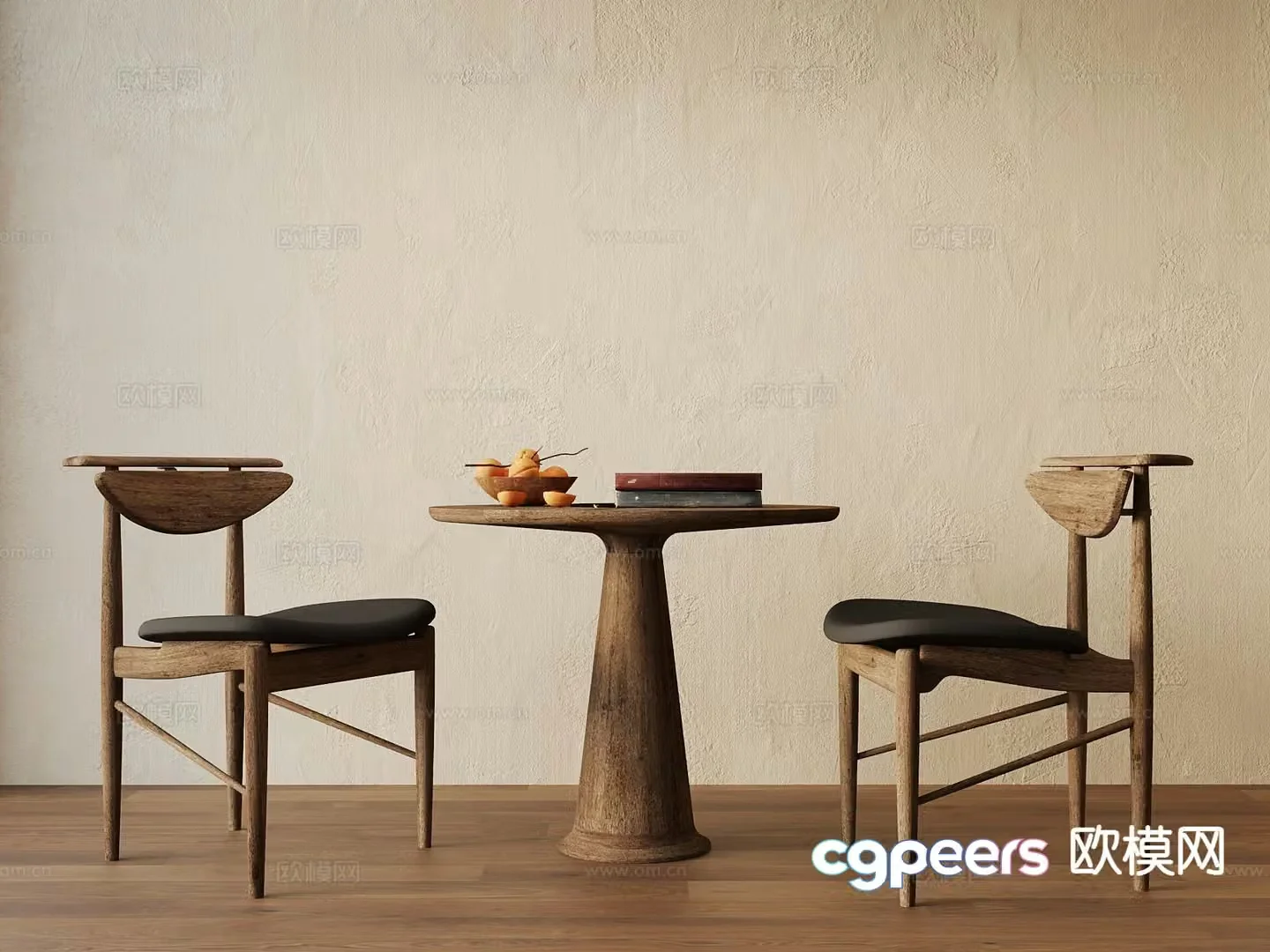 Wabi Sabi Leisure Table and Chair Negotiation Table and Chair 3D Model