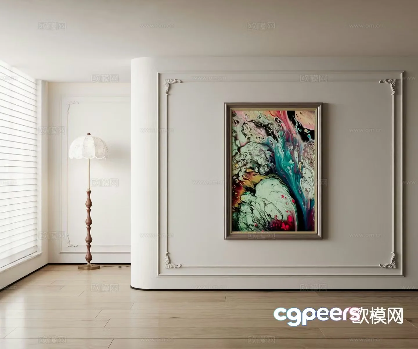 American oil painting art painting decorative painting 3d model