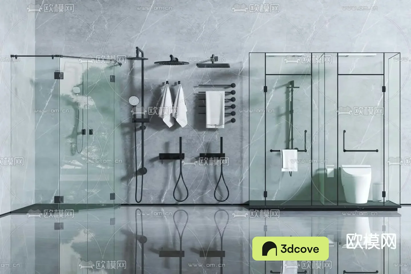 Shower room shower towel rack