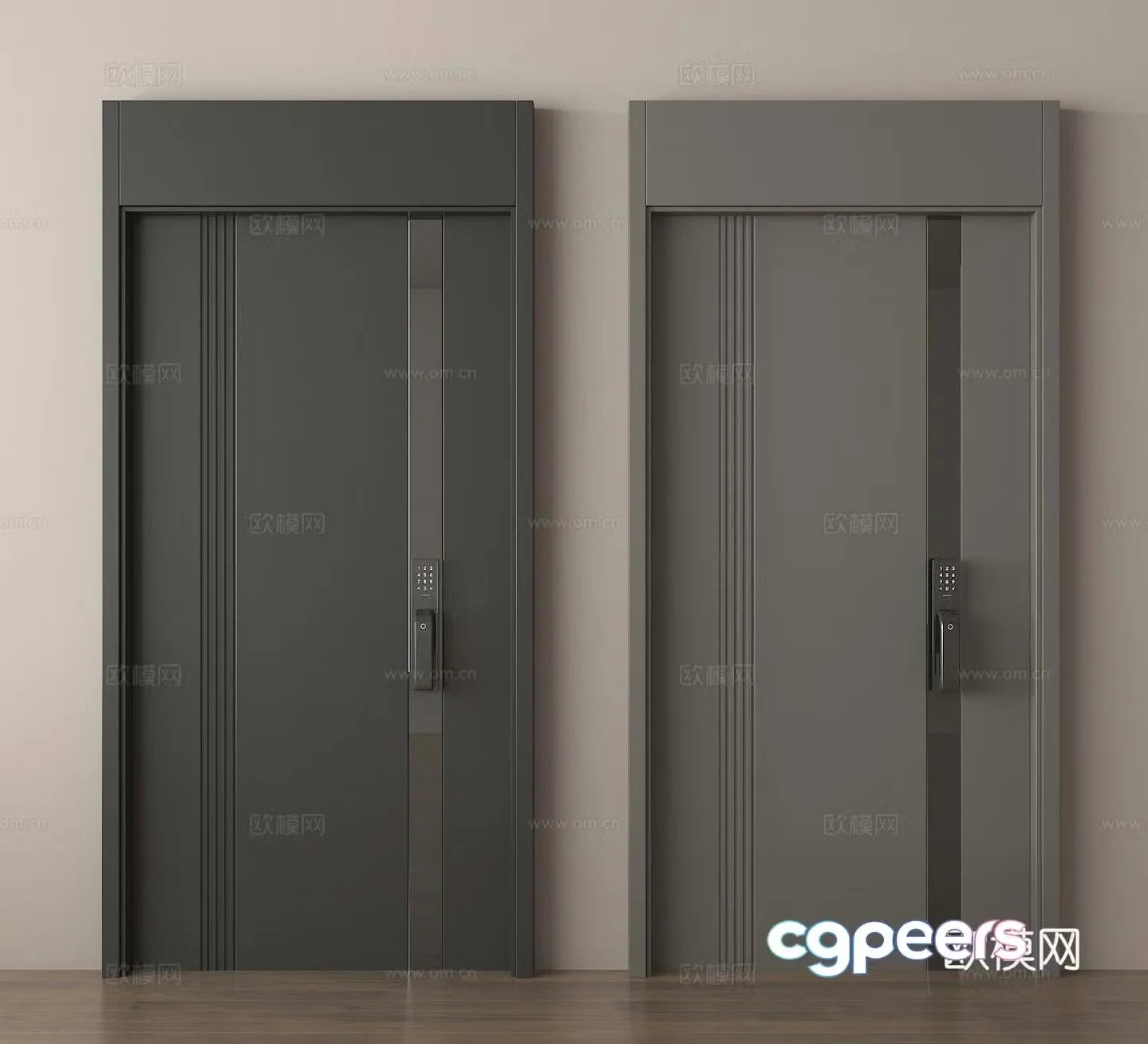 Entry door Security door Password door 3d model