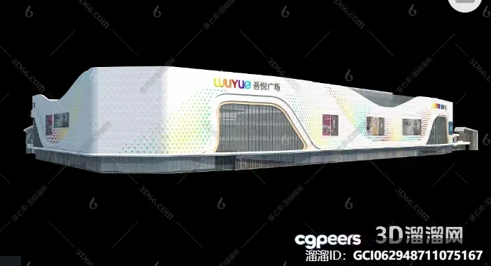 A Building With A 3D Design 3D Model – 3362 – VRAY Render