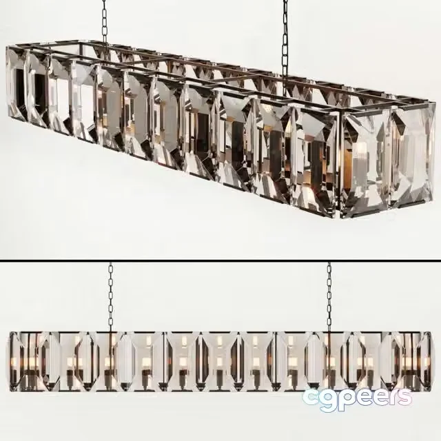 3ds Max Free – RH HARLOW CRYSTAL RECTANGULAR CHANDELIER 74