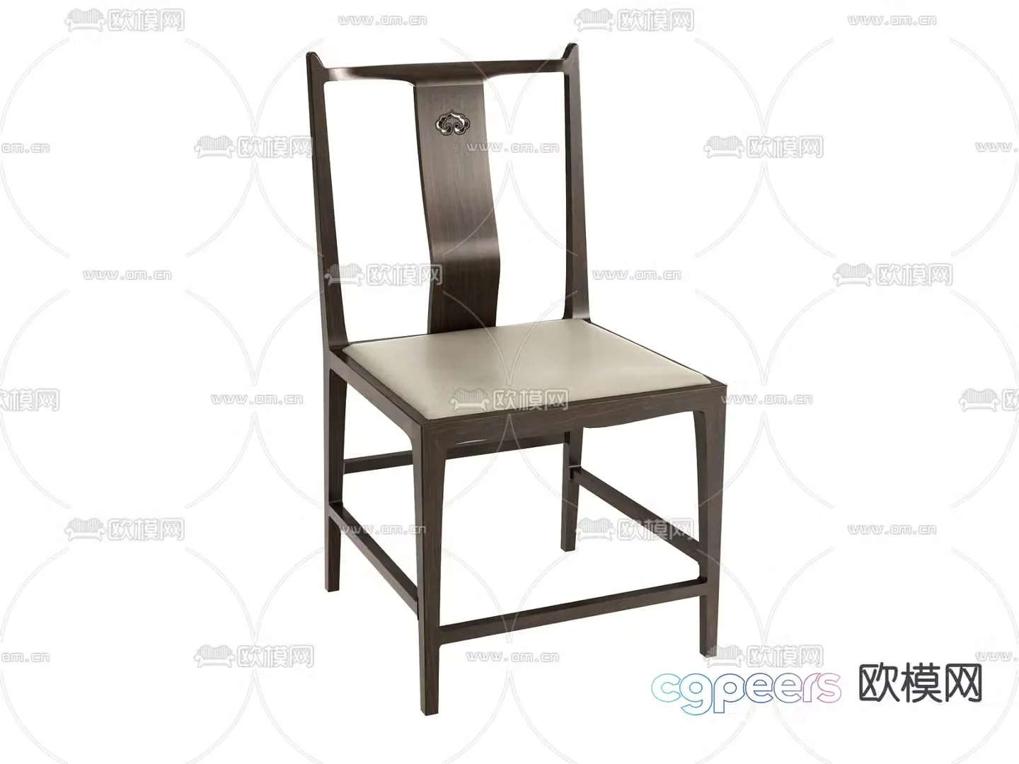 New Chinese style chair Taishi chair dining chair 3d model