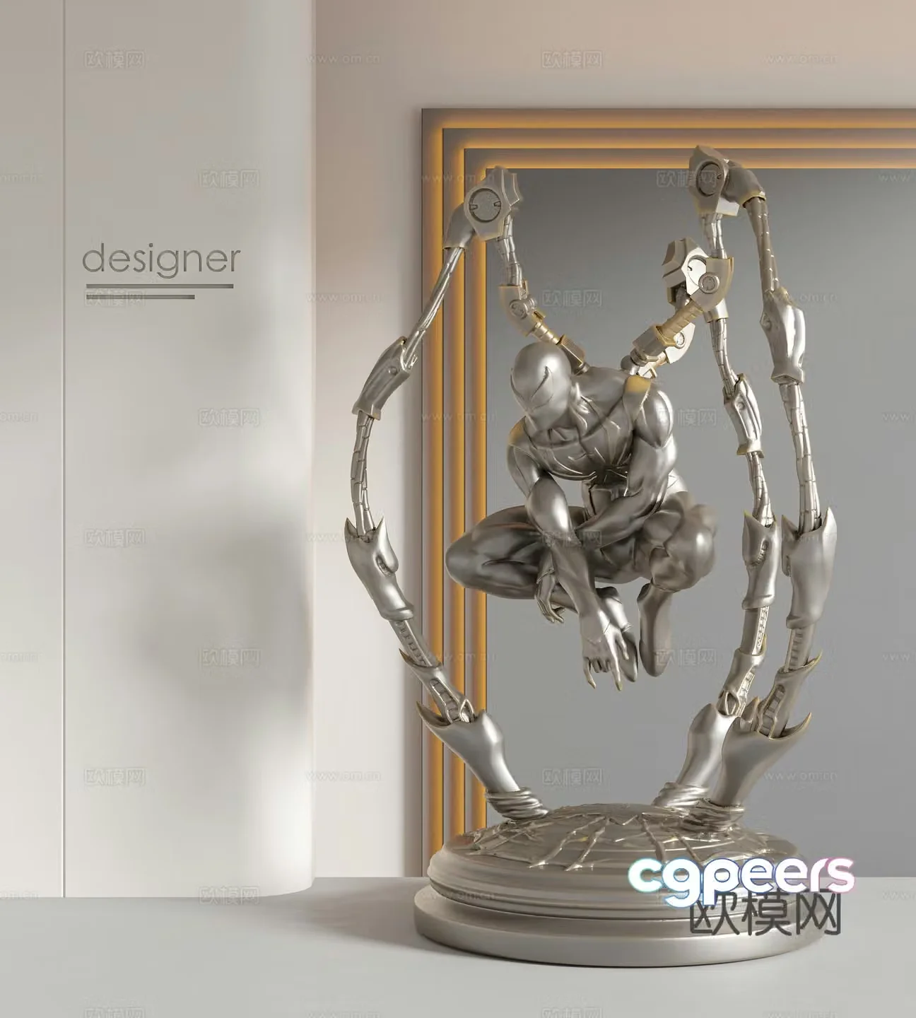 Modern Italian luxury ornaments Spider-Man Venom Marvel Figure 3D Model