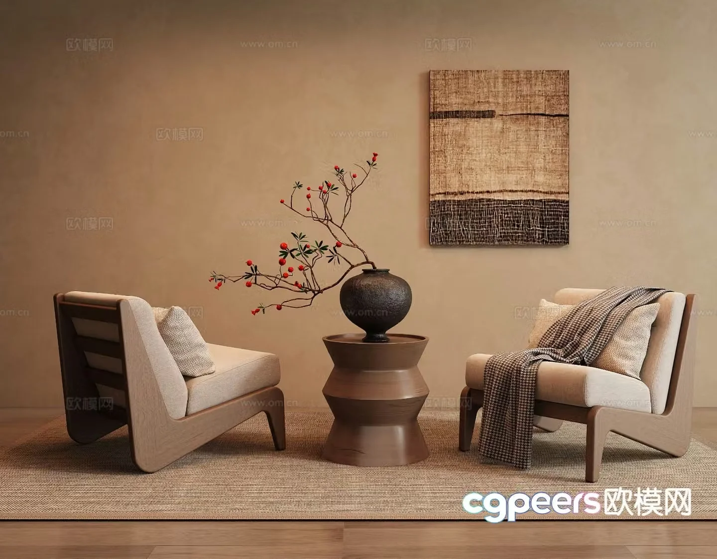 wabi-sabi lounge chair 3d model