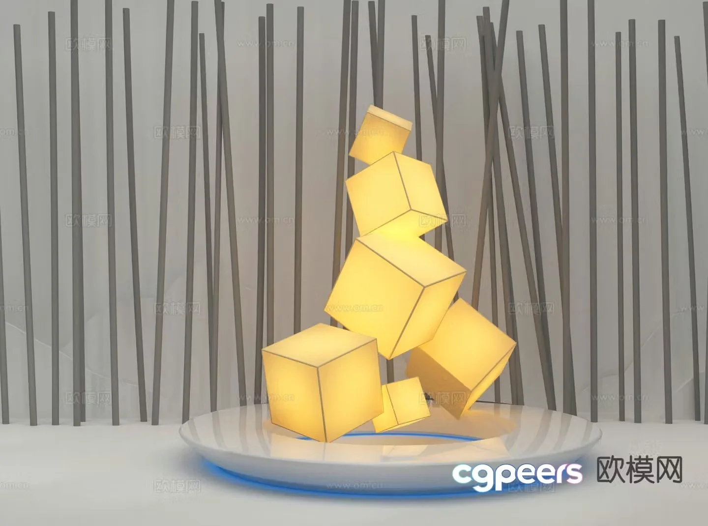 New Chinese style floor lamp 3d model