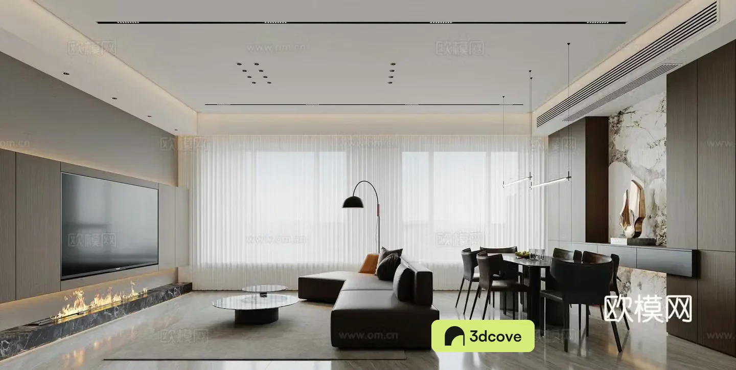 Italian modern living and dining room