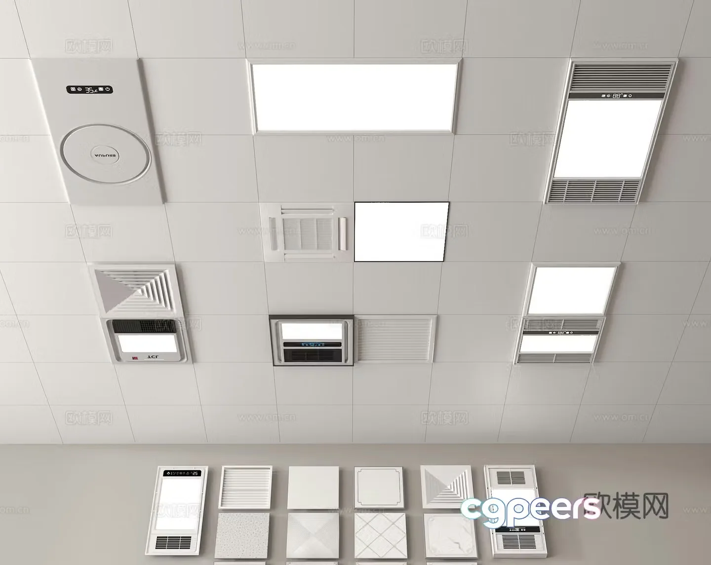 Bathroom lighting bathroom heater air heater 3d model