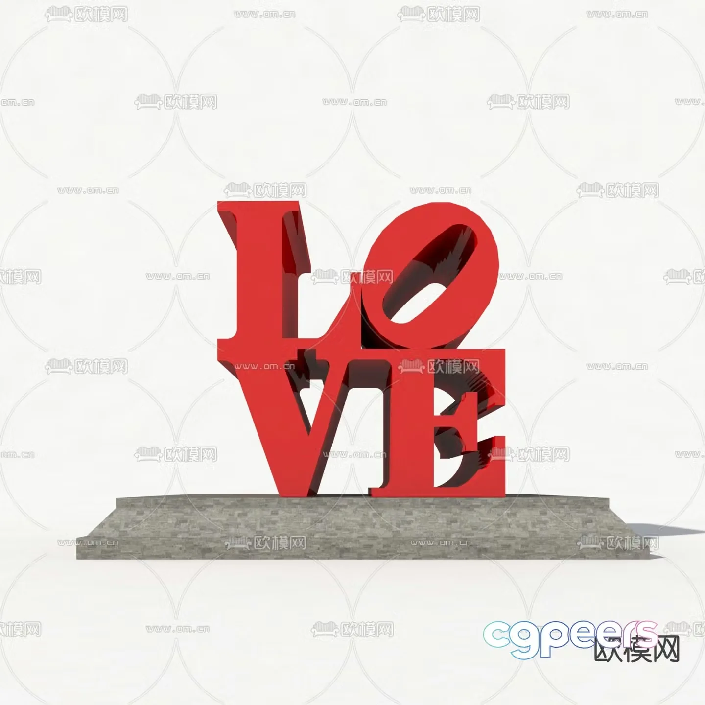 Modern urban sculpture sketch 3D model