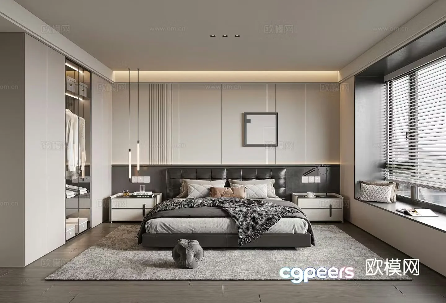 Modern bedroom master bedroom 3d model