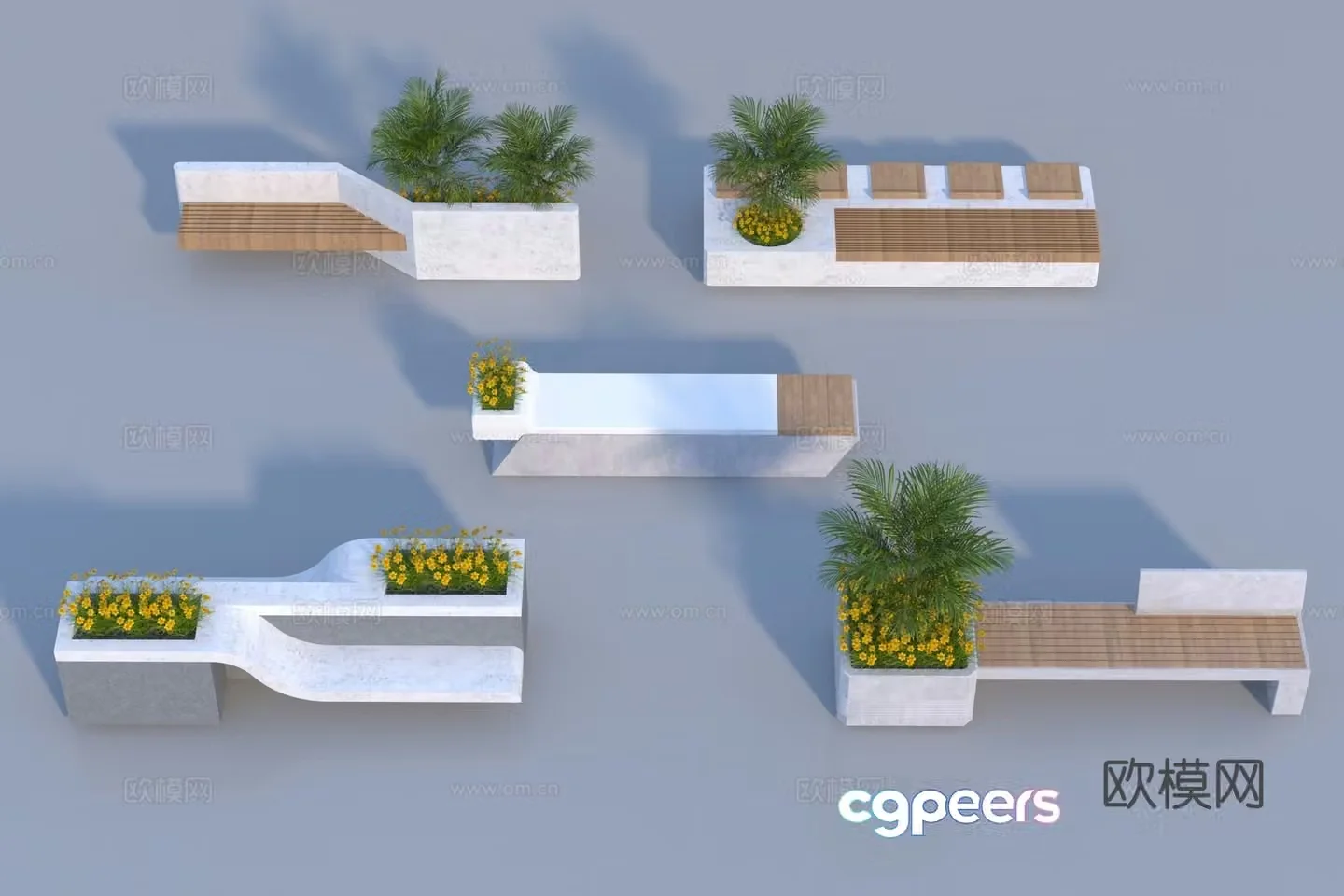 Landscape tree pool seat 3d model