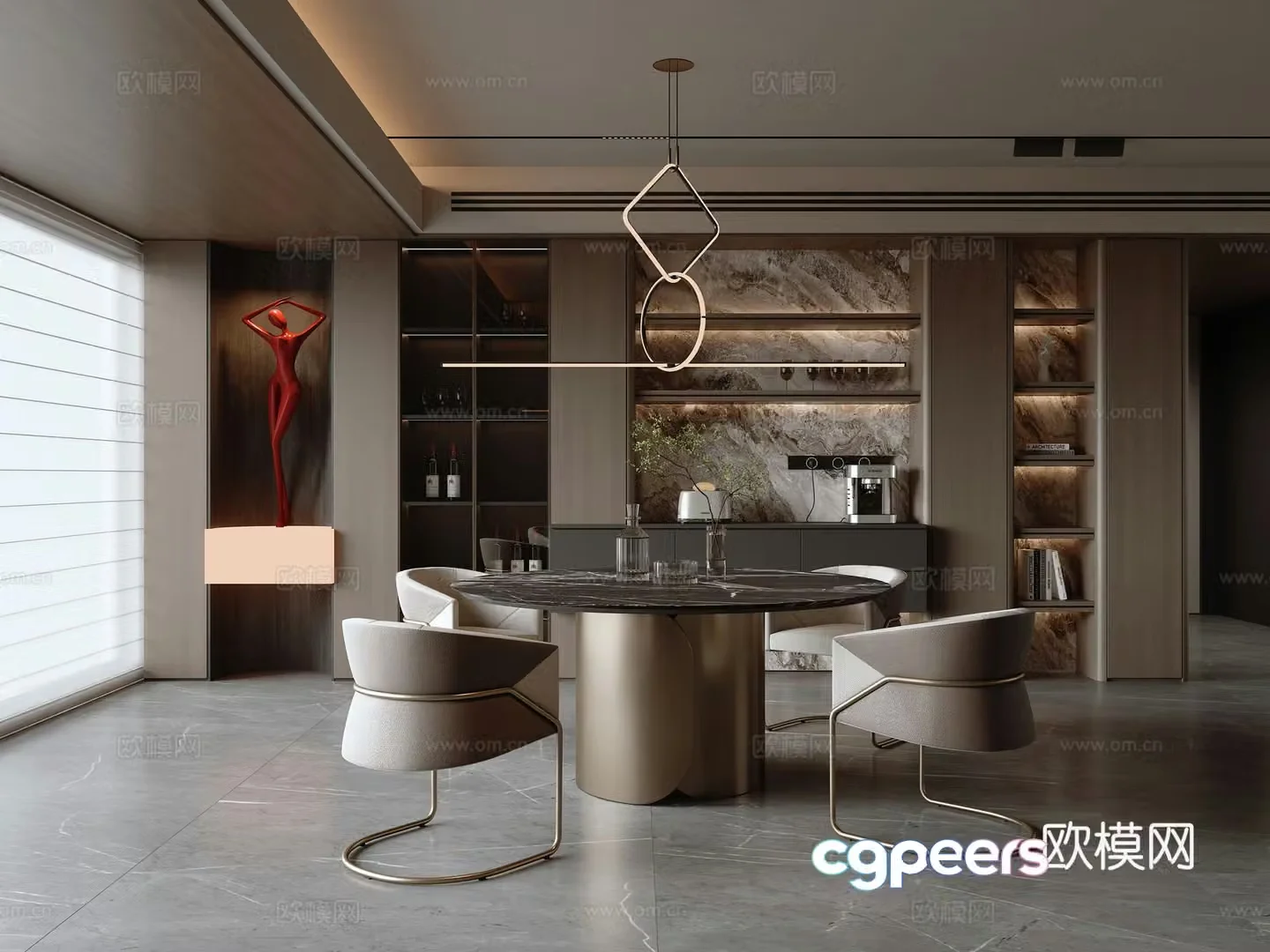 Modern Italian restaurant 3d model