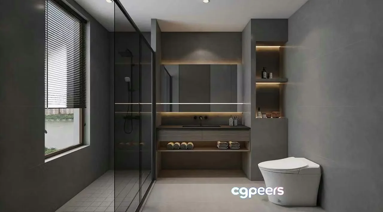 Modern Bathroom 3D Model – 1221 – VRAY Render