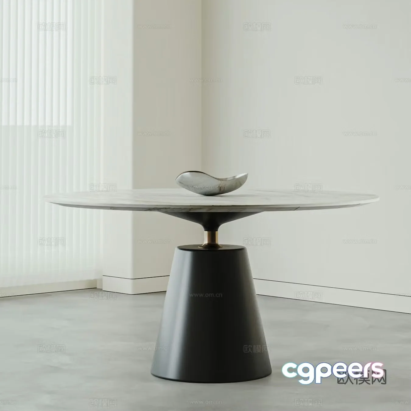 BAXTER Italian dining table round table stone round table UFO dining table rock slab dining table 3d model