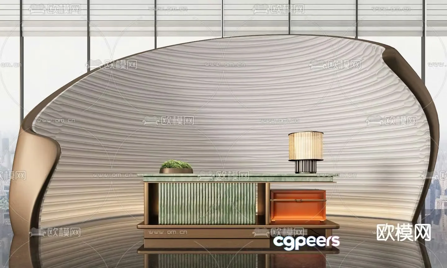 CCD front desk reception desk service desk 3d model
