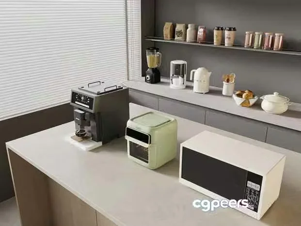 Modern Kitchen Appliances 3D Model – 4341 – VRAY Render