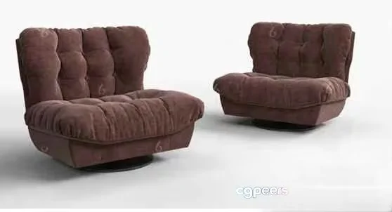 Brown Chair Set 3D Model – 7630 – VRAY Render