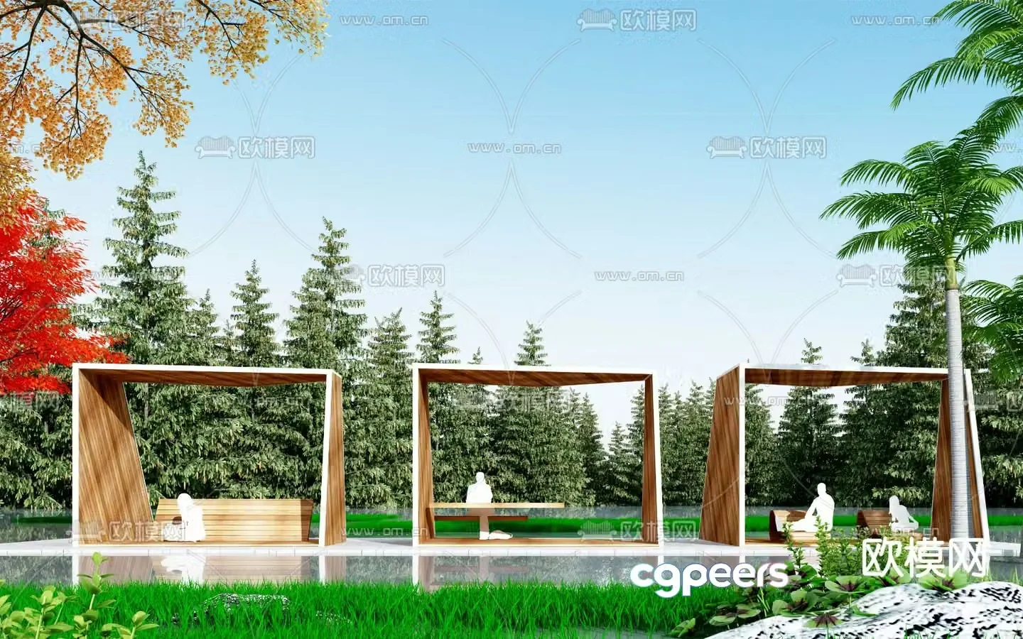 Modern gallery landscape 3D model