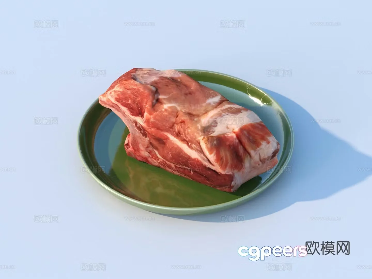 Meat Pork Beef Lamb Meat Slices Meat Cubes Food 3D Model