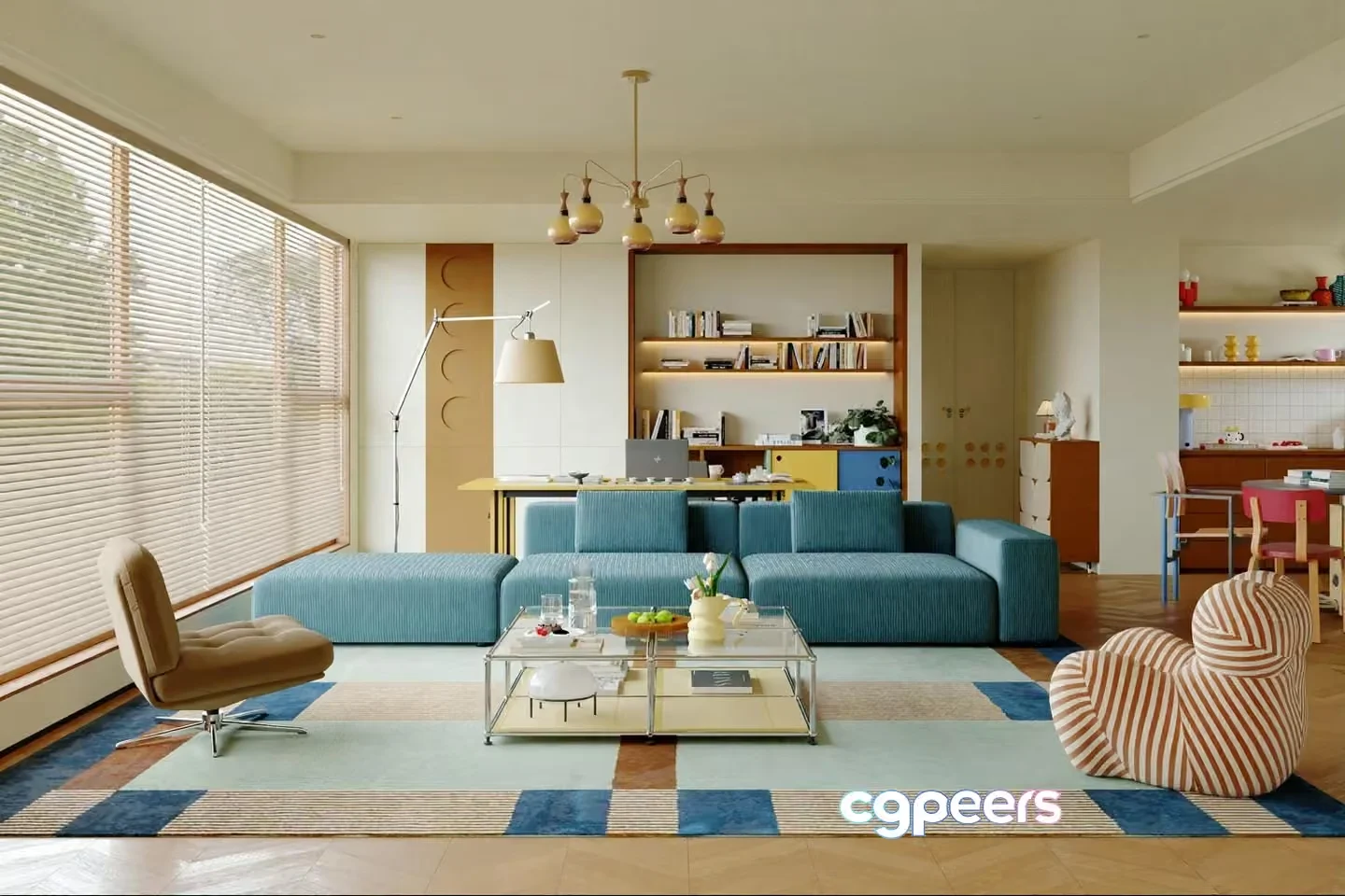Modern Living Room 3D Model – 3269 – VRAY Render