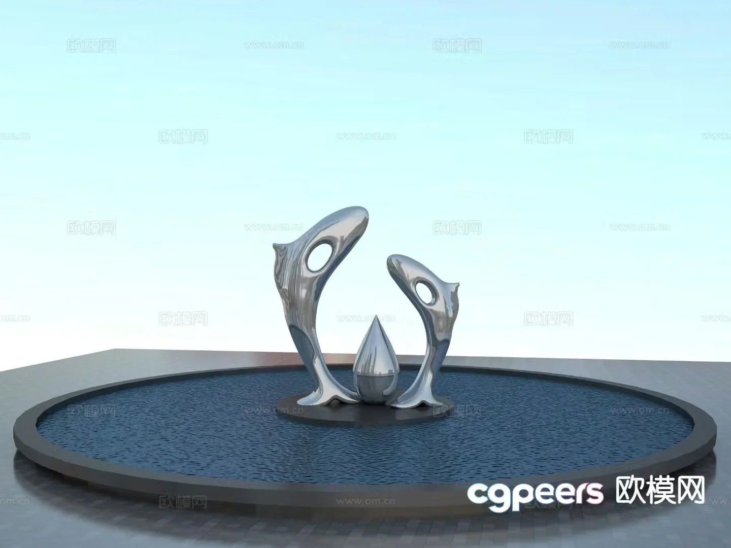 Abstract fish sculpture 3d model