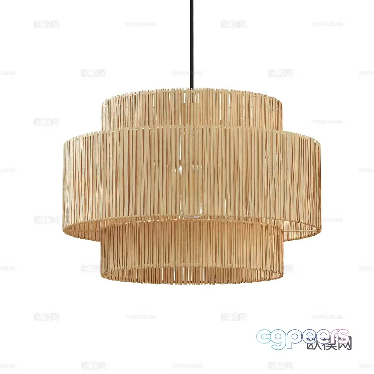 Nordic chandelier bamboo chandelier 3d model