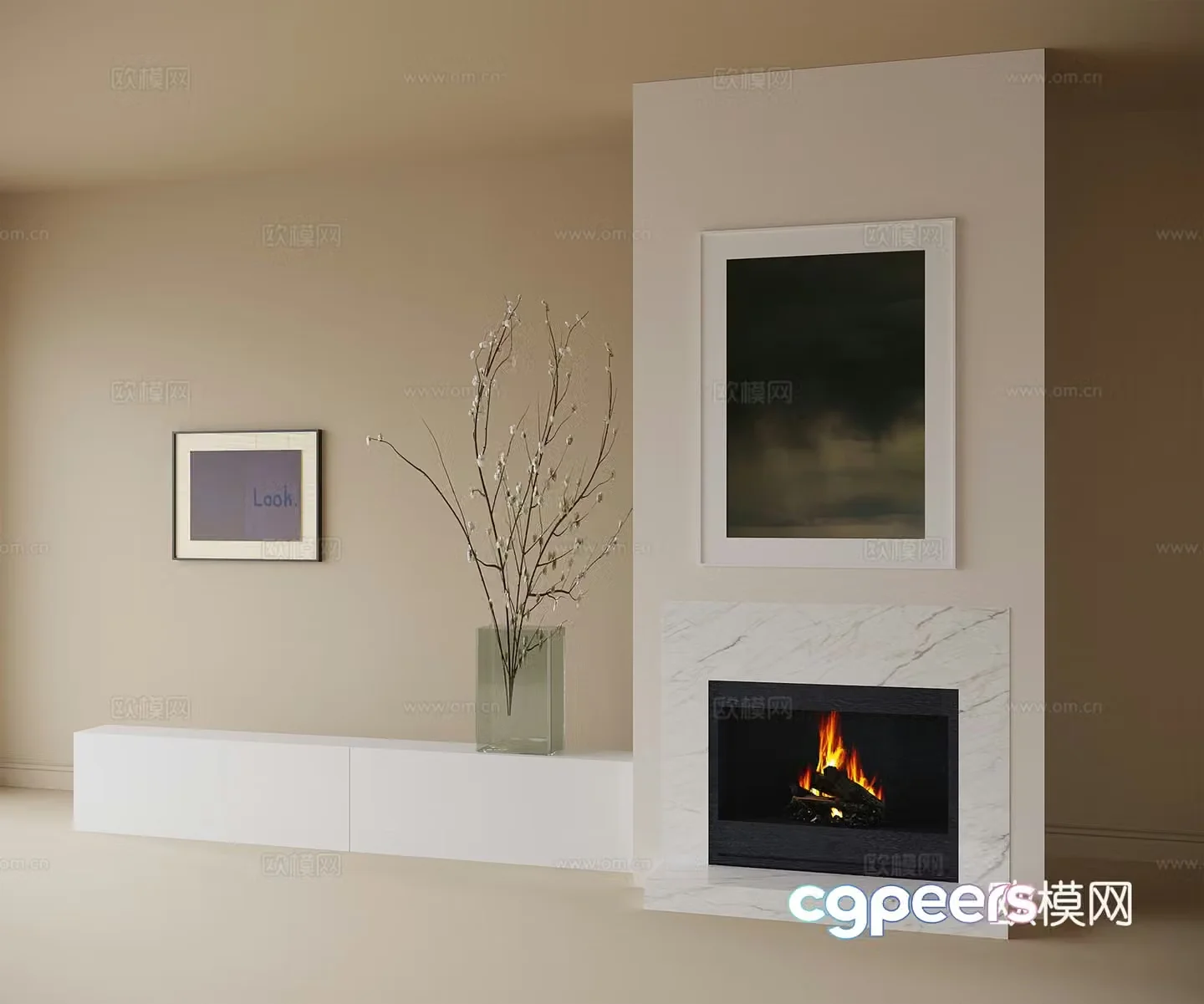 Modern decorative entrance hall 3D model of entrance hall ornaments