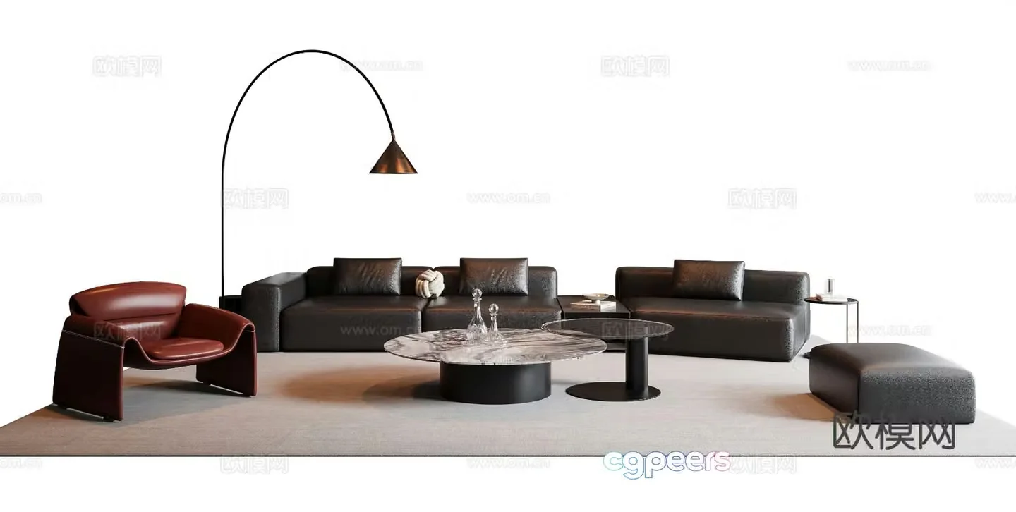 Italian sectional sofa 3d model