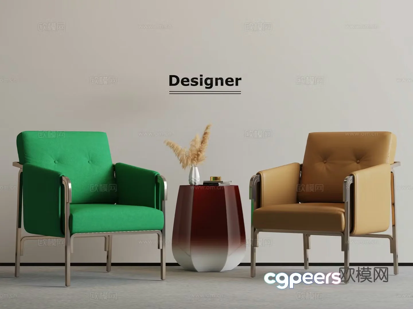 Modern light luxury leisure chair 3d model