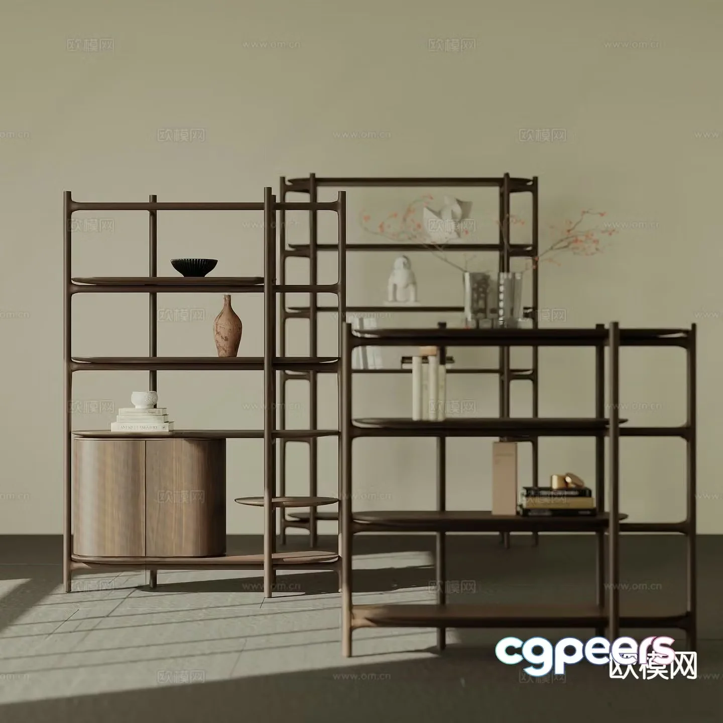 New Chinese-style tea cabinet Bogu shelf 3D model