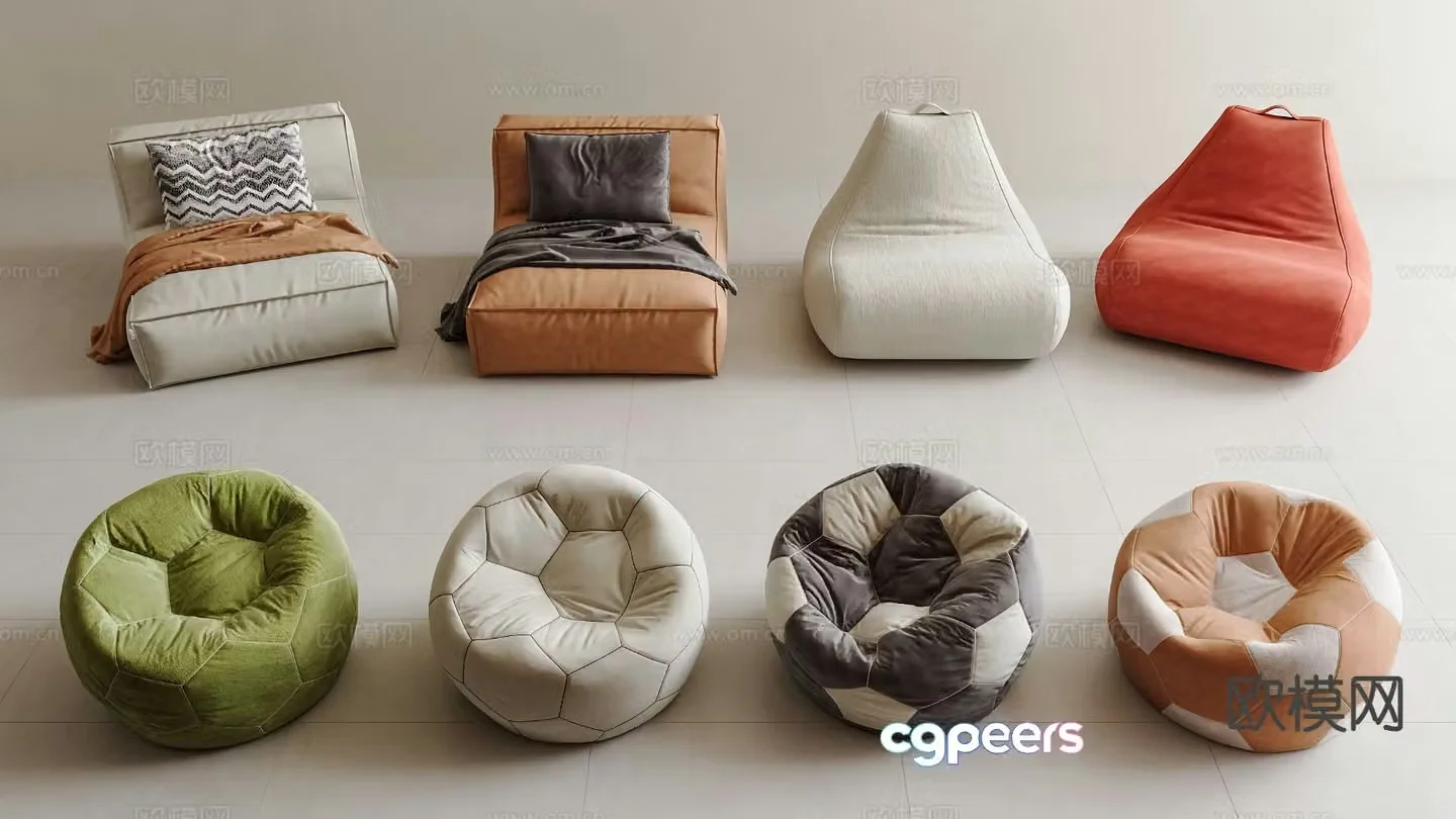 Modern lazy sofa beanbag sofa 3d model