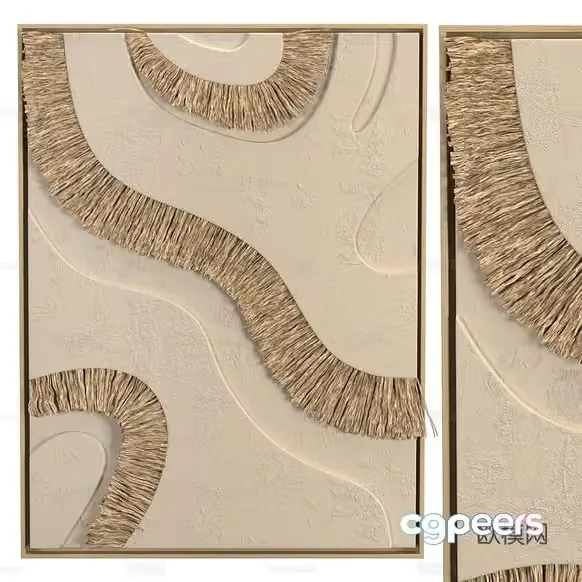 Artistic Wall Hanging With Natural Textures 3D Model – 7639 – CORONA Render