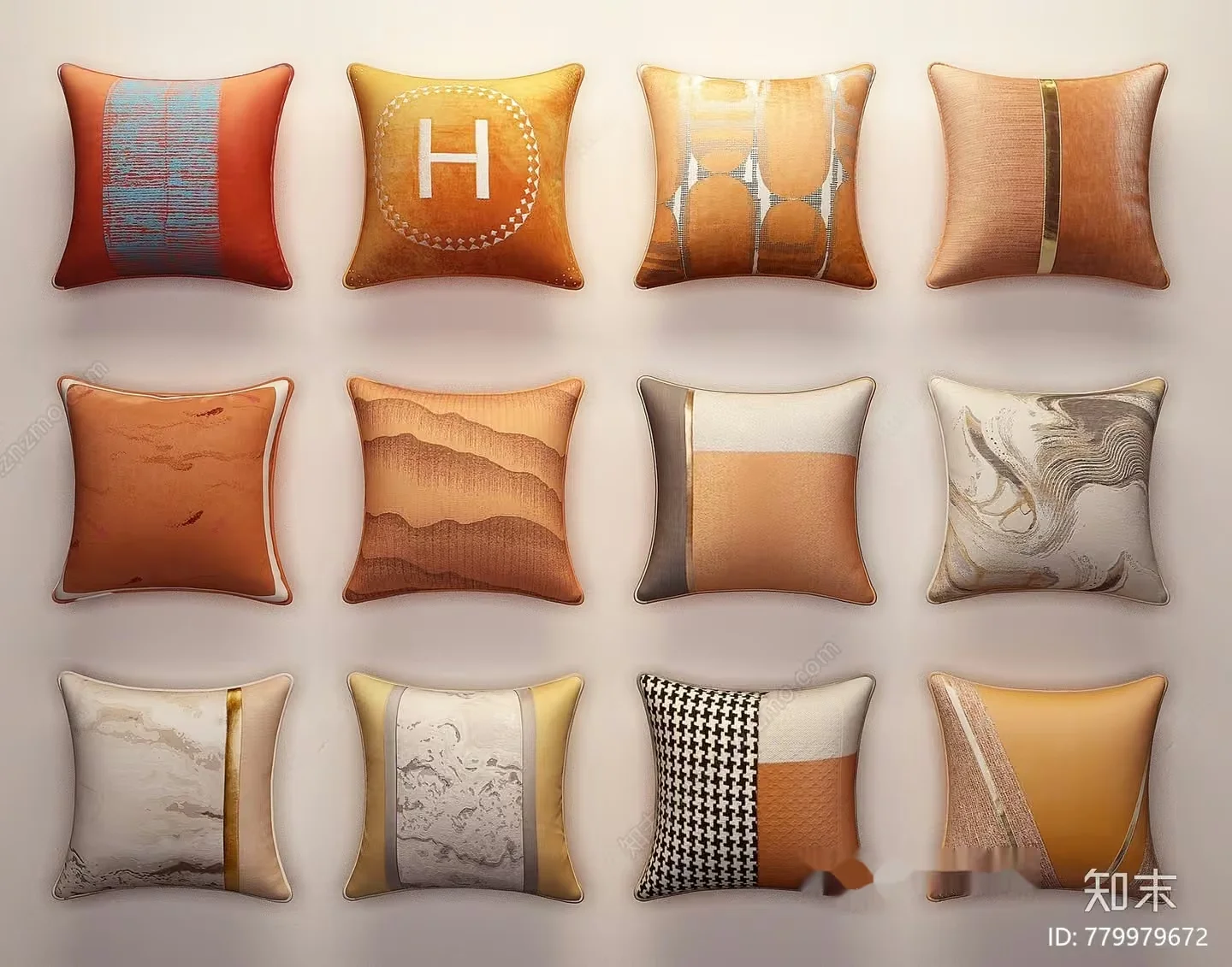 Decorative Throw Pillows 3D Model – 4736 – VRAY Render