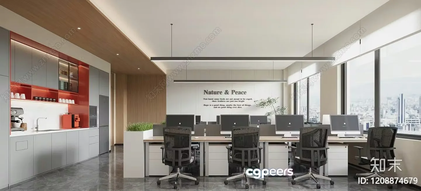 Modern Office Space 3D Model – 8951 – CORONA Render